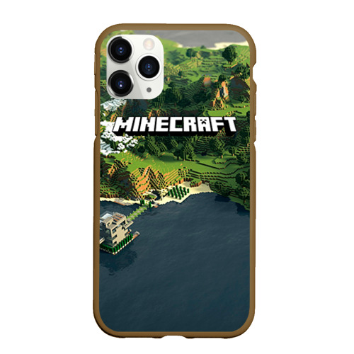 Чехол для iPhone 11 Pro Max матовый с принтом Minecraft, вид спереди #2