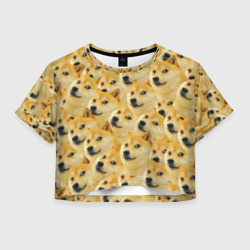 Женская футболка Crop-top 3D Doge