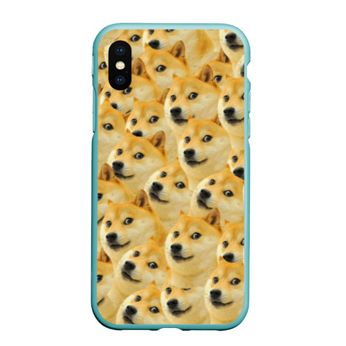 Чехол для iPhone XS Max матовый Doge, цвет мятный