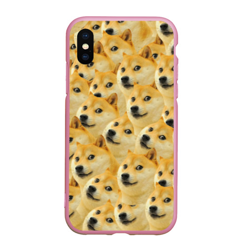 Чехол для iPhone XS Max матовый Doge, цвет розовый