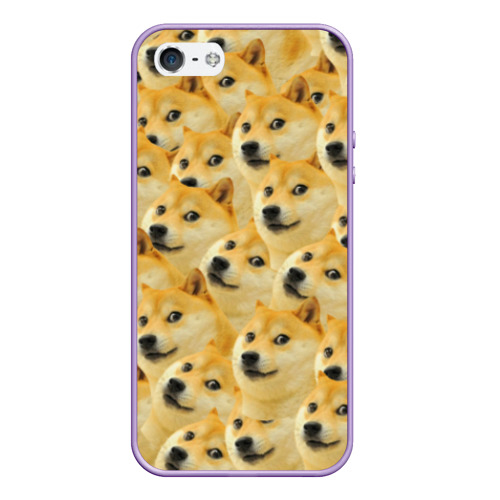 Чехол для iPhone 5/5S матовый Doge, цвет светло-сиреневый