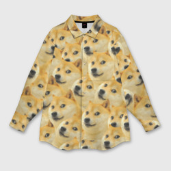 Мужская рубашка oversize 3D Doge