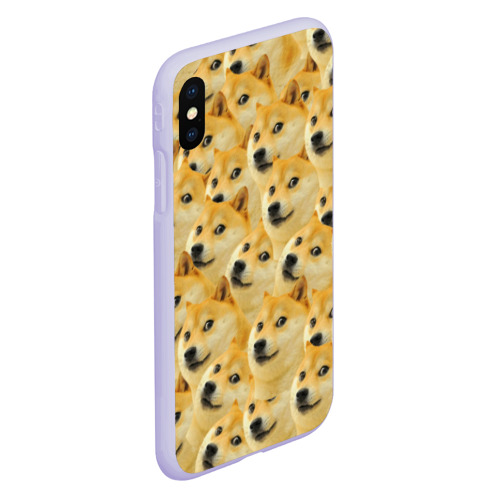 Чехол для iPhone XS Max матовый Doge, цвет светло-сиреневый - фото 3