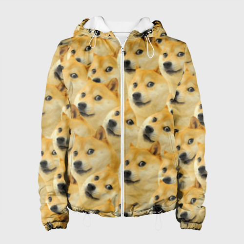 Женская куртка 3D Doge, цвет белый