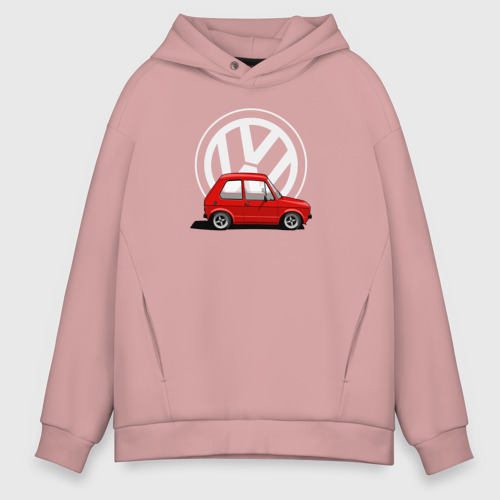 Мужское худи Oversize хлопок Golf mk I, цвет пыльно-розовый