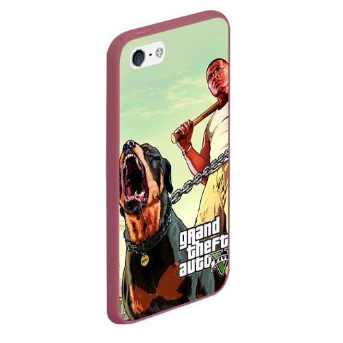 Чехол для iPhone 5/5S матовый GTA, цвет малиновый - фото 3