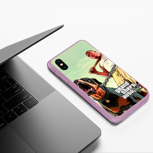 Чехол для iPhone XS Max матовый GTA, цвет сиреневый - фото 5