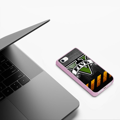 Чехол для iPhone 5/5S матовый GTA, цвет розовый - фото 5