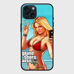 Чехол силиконовый для Apple iPhone 15 матовый GTA