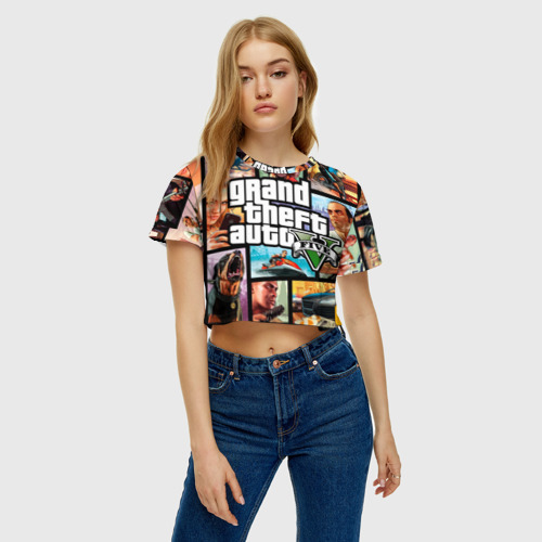 Женская футболка Crop-top 3D GTA, цвет 3D печать - фото 4