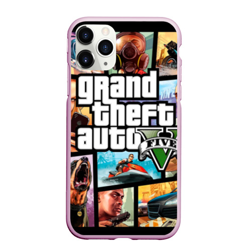 Чехол для iPhone 11 Pro Max матовый GTA, цвет розовый