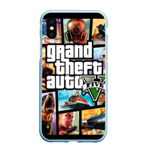 Чехол для iPhone XS Max матовый GTA, цвет голубой