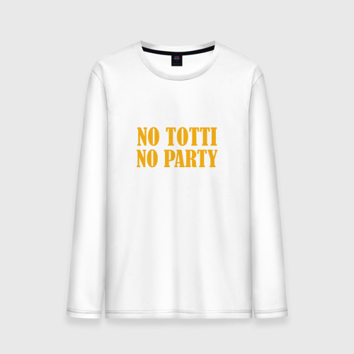 Мужской лонгслив хлопок No Totti, No party, цвет белый