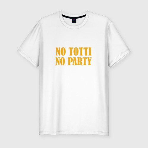 Мужская футболка хлопок Slim No Totti, No party, цвет белый