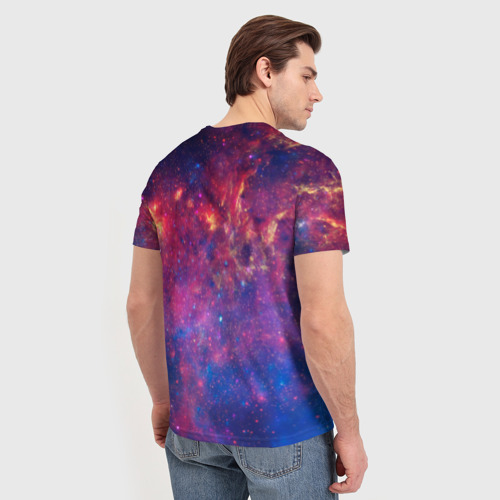 Мужская футболка 3D с принтом Космос, вид сзади #2
