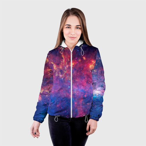 Женская куртка 3D с принтом Космос, фото на моделе #1