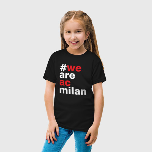Детская футболка хлопок We are AC Milan, цвет черный - фото 5