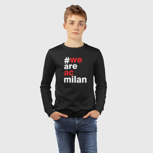 Детский свитшот хлопок We are AC Milan, цвет черный - фото 7