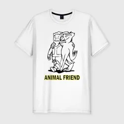 Мужская футболка хлопок Slim Fallout 3, Animal friend
