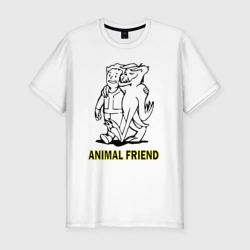 Мужская футболка хлопок Slim Fallout 3, Animal friend