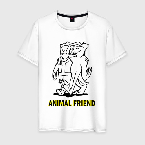 Мужская футболка из хлопка с принтом Fallout 3, Animal friend, вид спереди №1