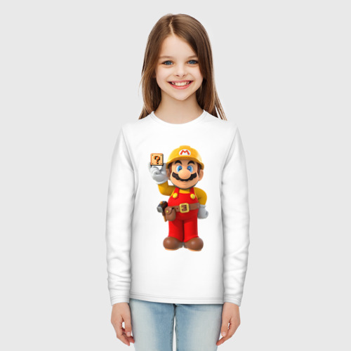 Детский лонгслив хлопок Super Mario, цвет белый - фото 5