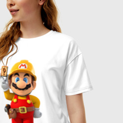 Женская футболка хлопок Oversize Super Mario - фото 2