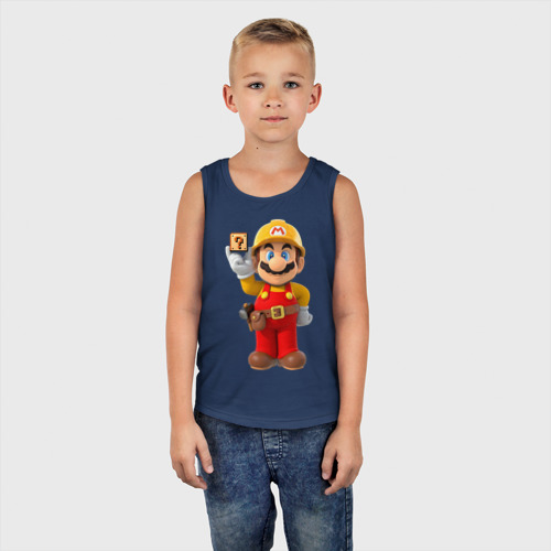 Детская майка хлопок Super Mario, цвет темно-синий - фото 5