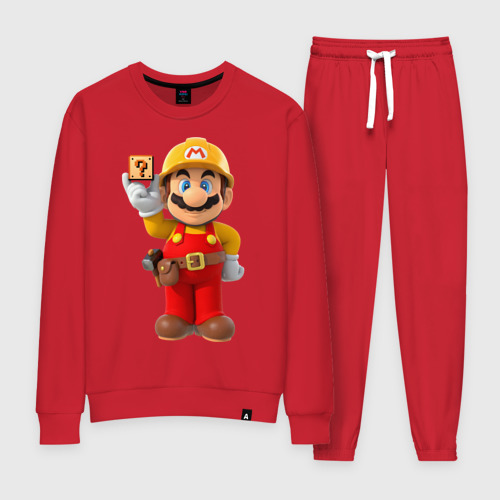 Женский костюм хлопок Super Mario, цвет красный
