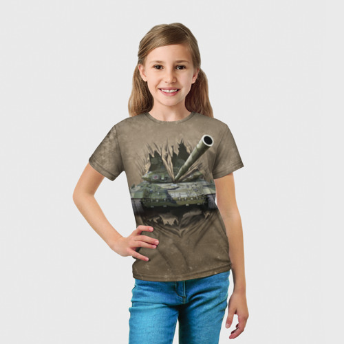 Детская футболка 3D Танк, цвет 3D печать - фото 5
