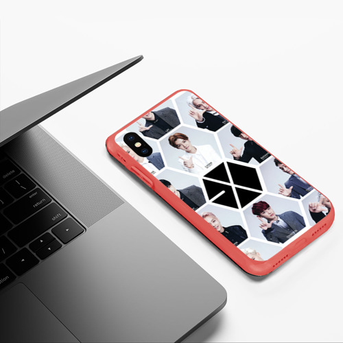 Чехол для iPhone XS Max матовый Exo, цвет красный - фото 5