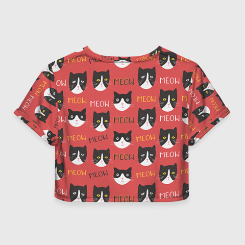 Женская футболка Crop-top 3D Meow, цвет 3D печать - фото 2