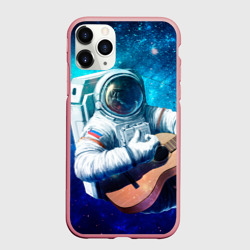 Чехол для iPhone 11 Pro Max матовый Космонавт с гитарой