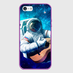 Чехол для iPhone 5/5S матовый Космонавт с гитарой