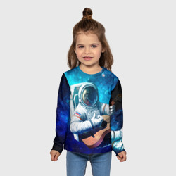 Детский лонгслив 3D Космонавт с гитарой - фото 2
