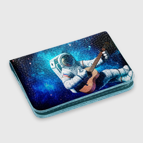 Картхолдер с принтом Космонавт с гитарой, цвет бирюзовый