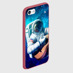 Чехол для iPhone 5/5S матовый Космонавт с гитарой - фото 2