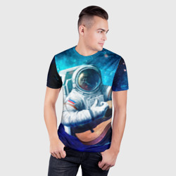 Мужская футболка 3D Slim Космонавт с гитарой - фото 2