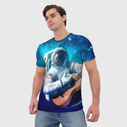 Мужская футболка 3D Космонавт с гитарой - фото 2