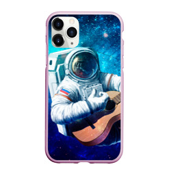 Чехол для iPhone 11 Pro Max матовый Космонавт с гитарой