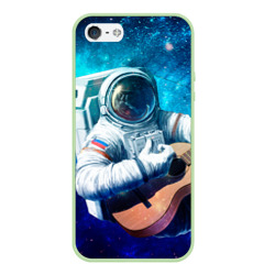 Чехол для iPhone 5/5S матовый Космонавт с гитарой