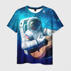 Мужская футболка 3D Космонавт с гитарой