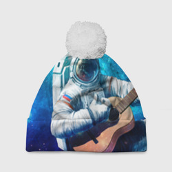 Шапка 3D c помпоном Космонавт с гитарой