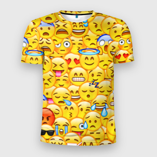 Мужская футболка 3D Slim Emoji, цвет 3D печать