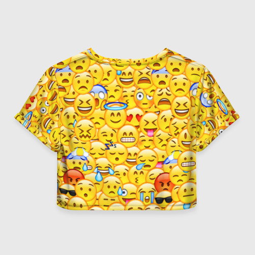 Женская футболка Crop-top 3D Emoji, цвет 3D печать - фото 2