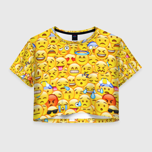 Женская футболка Crop-top 3D Emoji, цвет 3D печать