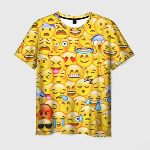 Мужская футболка с принтом Emoji, вид спереди №1