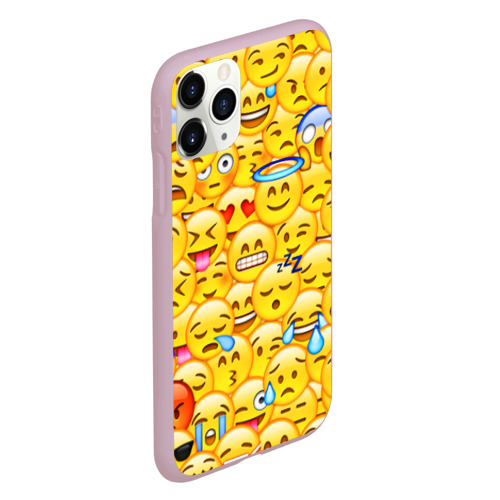 Чехол для iPhone 11 Pro матовый Emoji, цвет розовый - фото 3