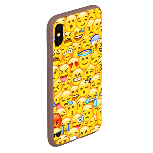 Чехол для iPhone XS Max матовый Emoji, цвет коричневый - фото 3