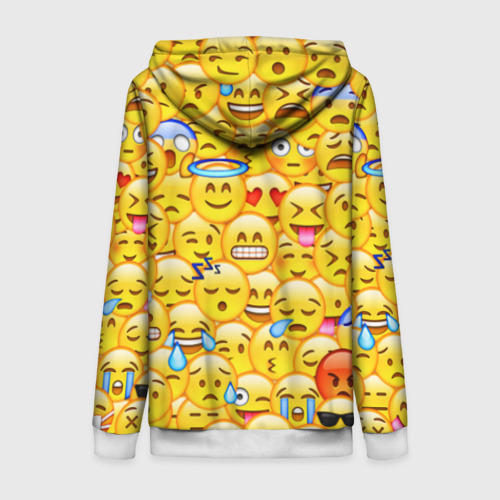 Женская толстовка 3D на молнии Emoji, цвет белый - фото 2